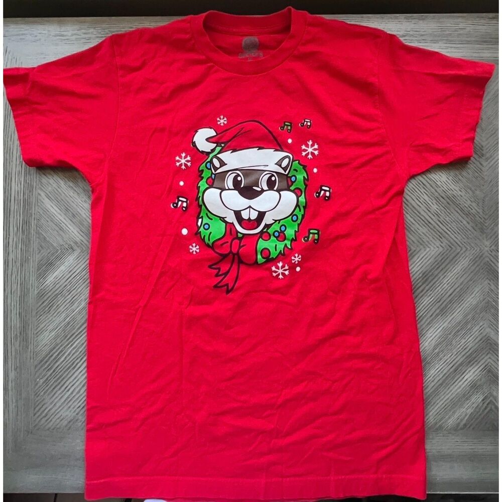Buc-ee's Red Christmas Holiday T-Shirt Medium